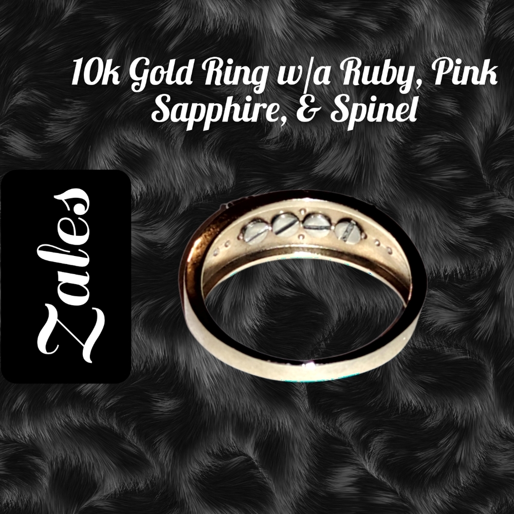Zales ~ Solid 10k Gold With Multicolor Gemstones:… - image 2